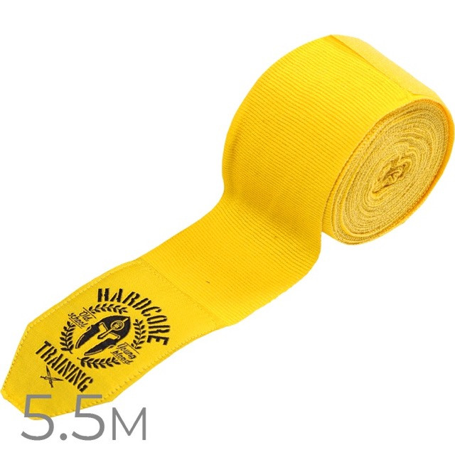 Боксёрские бинты Hardcore Training Helmet жёлтый/чёрный 5,5 м