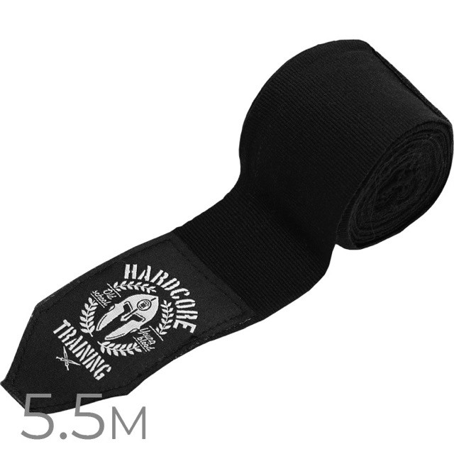 Боксёрские бинты Hardcore Training Helmet чёрный/белый 5,5 м