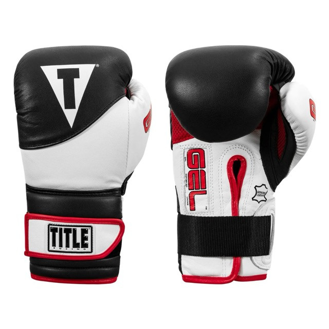 Боксерские перчатки TITLE Boxing Gel Suspense Training BK/WH