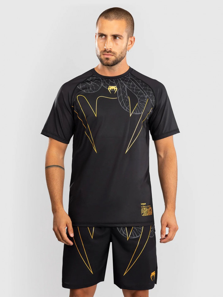 Футболка спортивная Venum Serpenti Black/Silver/Gold Футболка спортивная Venum Serpenti Black/Silver/Gold