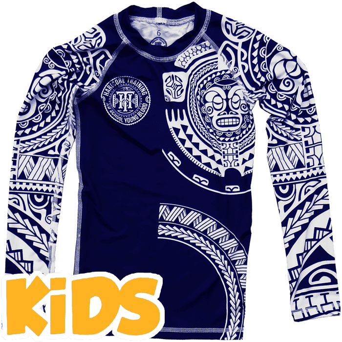 Детский рашгард Hardcore Training Ta Moko Blue