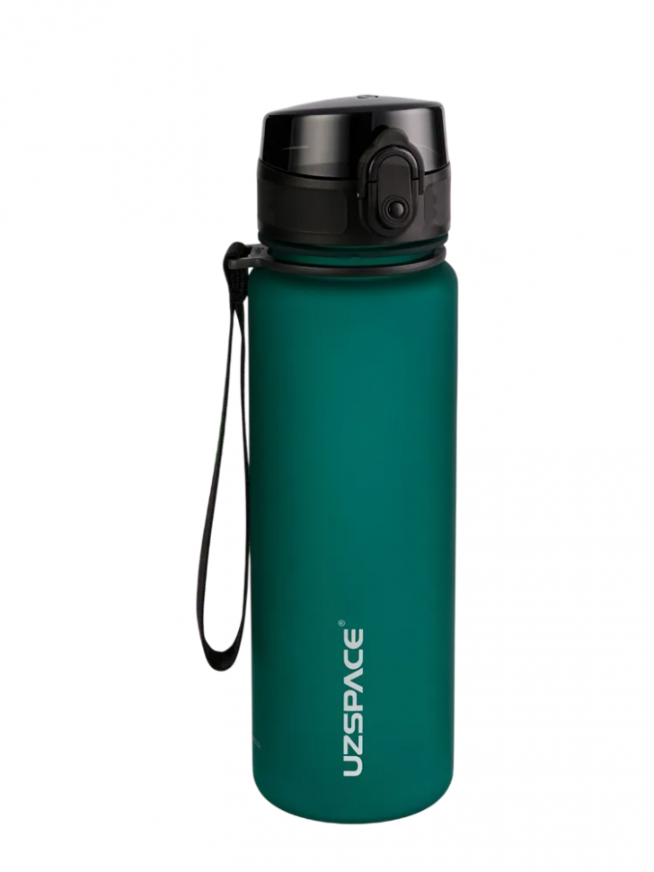 Бутылка для воды Sports Bottle Straw 500 мл, цвет темно-зеленый