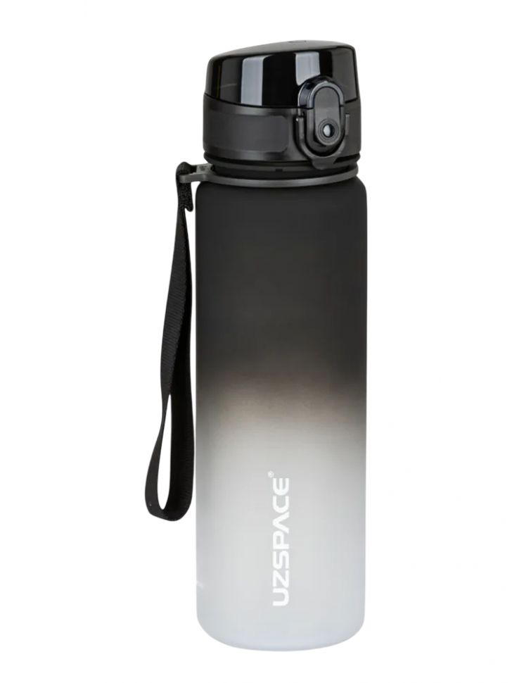 Бутылка для воды Sports Bottle Straw 500 мл, цвет черный; белый