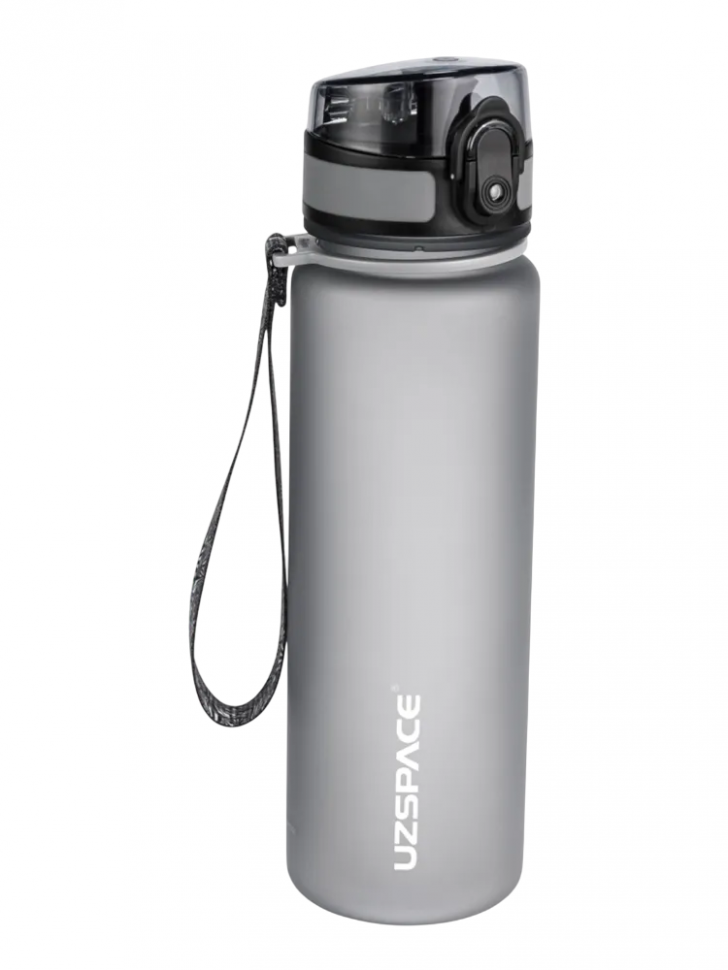 Бутылка для воды Sports Bottle Straw 500 мл, цвет серый