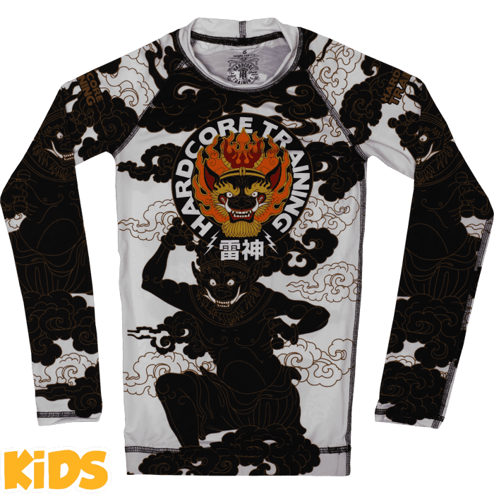 Детский рашгард Hardcore Training Raijin Black/White LS 