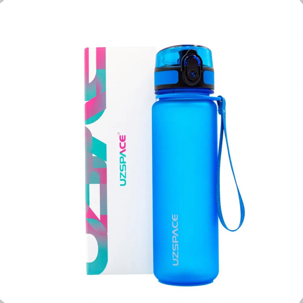 Бутылка для воды Sports Bottle Straw 500 мл, цвет синий
