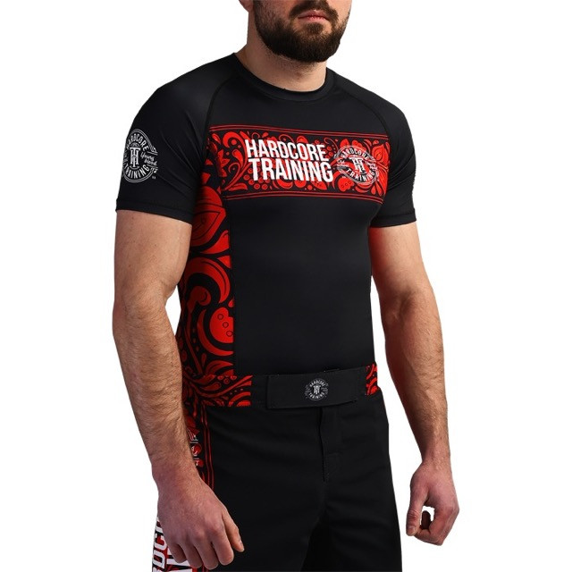 Рашгард Hardcore Training Russian Pattern SS Black/Red