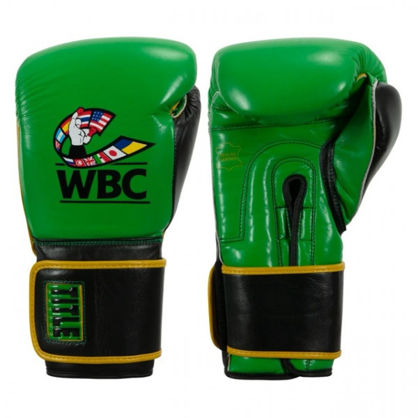 Тренировочные перчатки WBC by TITLE Boxing Training Boxing, GN/BK