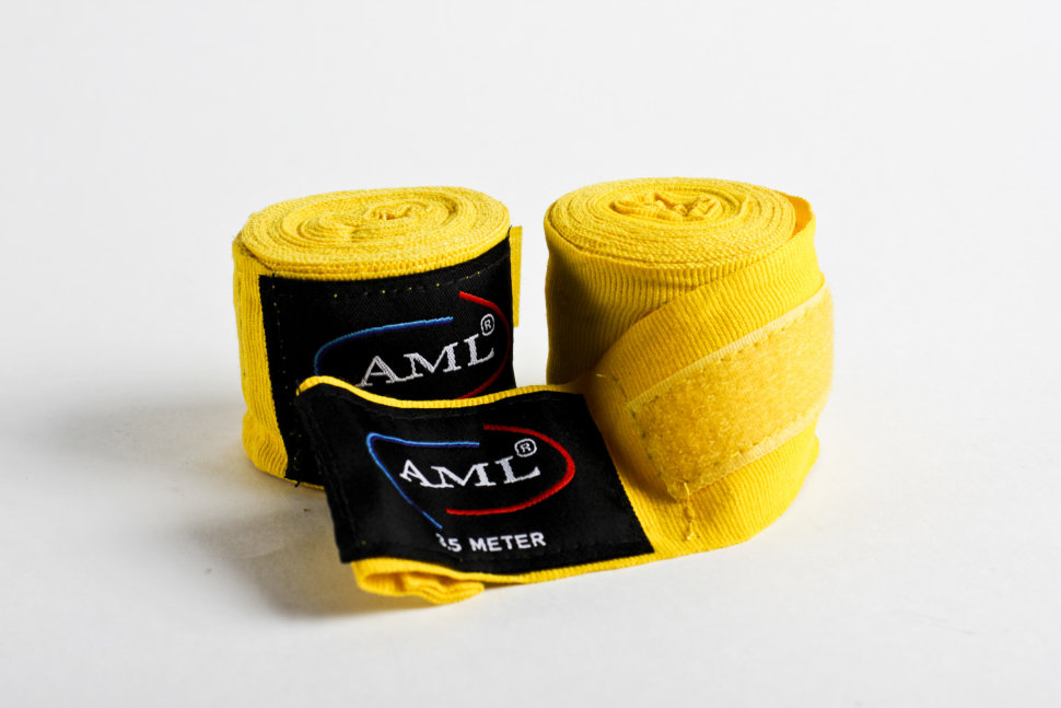 Бинт эластичный AML (3,5 м, хлопок/нейлон, желтый)