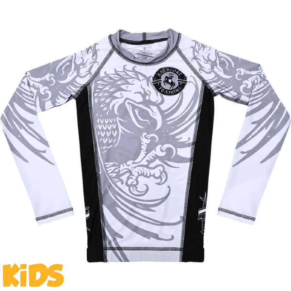 Детский рашгард Hardcore Training Heraldry White LS