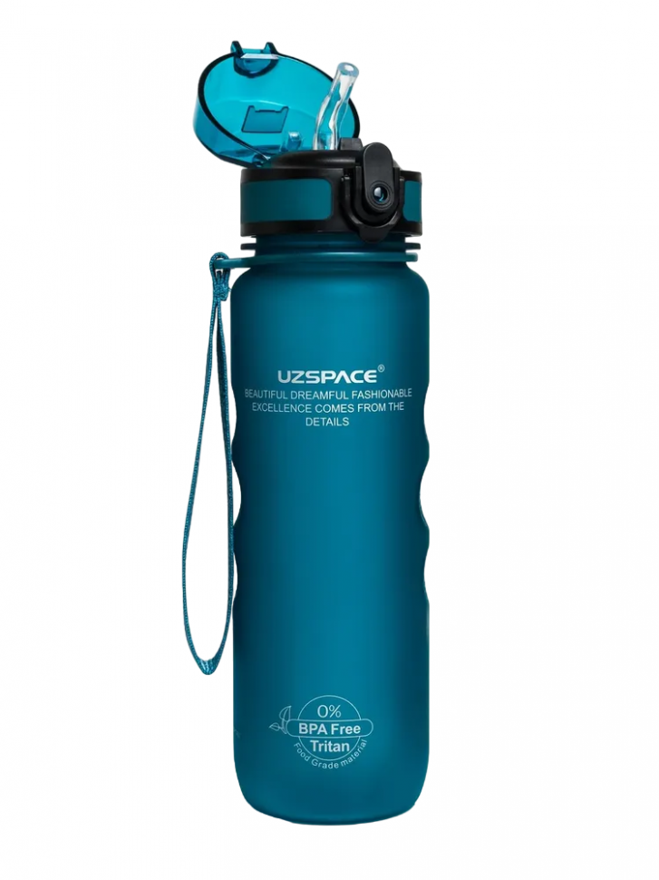 Бутылка для воды Sports Bottle Straw 500 мл, цвет морской зеленый